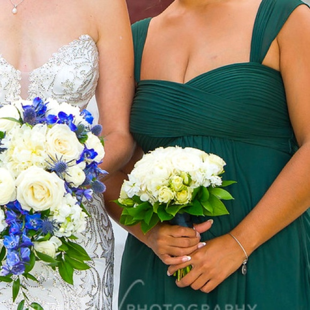 Bridesmaid dress. Size medium emerald green.